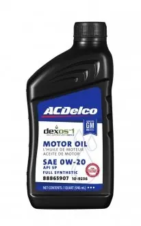 Олива двигуна 0W20 Dexos 1 (0,946 ml) ACDelco 109236