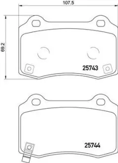 Колодки гальмівні G.CHEROKEE tyі.. BREMBO P30074