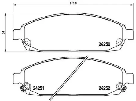 Гальмівні колодки, дискове гальмо (набір) BREMBO P37010