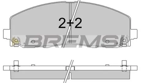 Гальмівні колодки перед. Fiat Freemont 11-/Dodge Caravan 08- (183x63.2x19.5) BREMSI BP3543