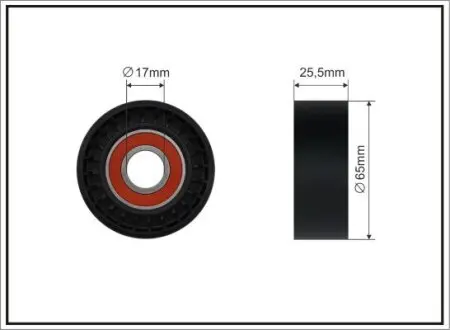 Ролик натяжителя ремня привода D=65MM CAFFARO 05-00