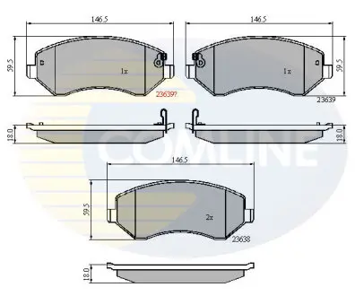 Гальмівні колодки, дискове гальмо (набір) COMLINE CBP31162