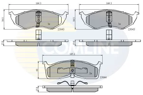 Гальмівні колодки, дискове гальмо (набір) COMLINE CBP3850
