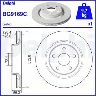 Гальмівний диск Delphi BG9169C