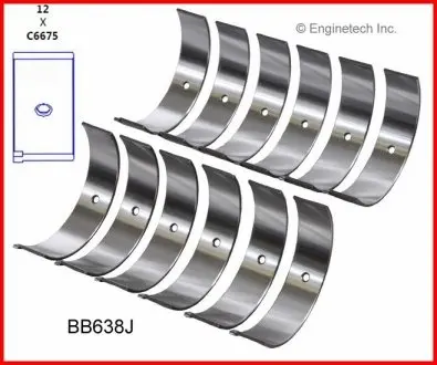 Вкладиш шатунний комплект, стандарт Enginetech BB638JSTD