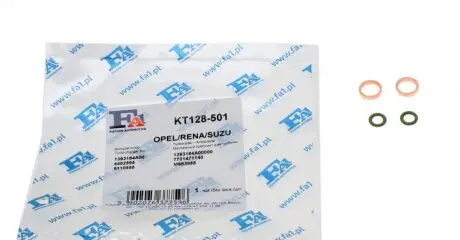 К-т шайб под масляную трубку турбины Renault K9K/F9Q (2 медные+2 резина) Fischer Automotive One (FA1) KT128-501