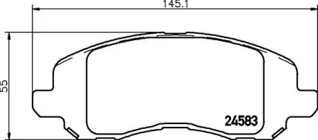 Гальмівні колодки, дискове гальмо (набір) HELLA 8DB355013491