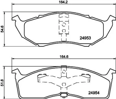 Гальмівні колодки, дискове гальмо (набір) HELLA 8DB355014971