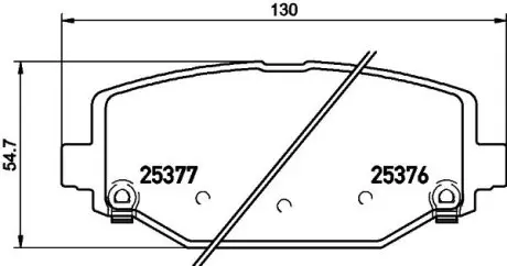 Дискові гальмівні колодки HELLA 8DB355020311