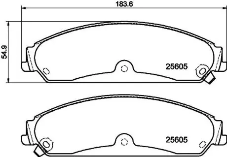 Гальмівні колодки (набір) HELLA 8DB355020541