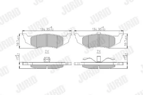 Гальмівні колодки, дискове гальмо (набір) Jurid 573069J