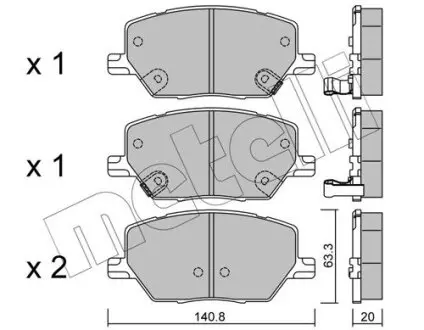 Комплект гальмівних колодок (дискових) Metelli 22-1001-0