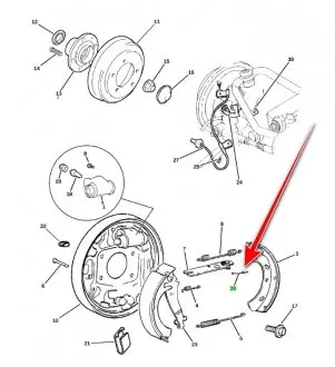 Пружина барабанних гальм задніх MOPAR 4796419