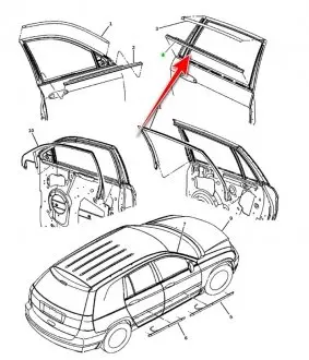 Молдінг дверки задньої, лівої MOPAR 5054119AG