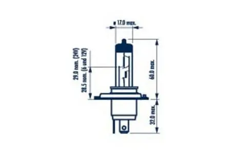 Лампа розжарювання H4 12V 60/55W P43t STANDARD blister 1шт NARVA 48881B1
