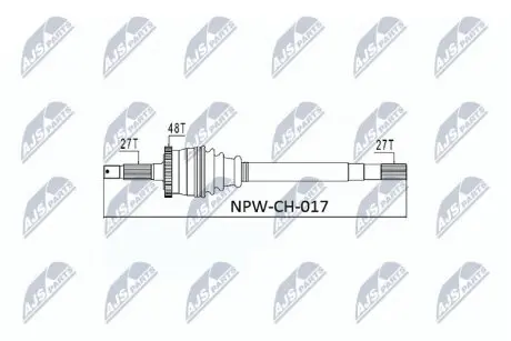 ПІВВІСЬ | JEEP GRAND CHEROKEE 99-04 /WITHOUT VARI-LOCK /ЛІВ/ NTY NPWCH017