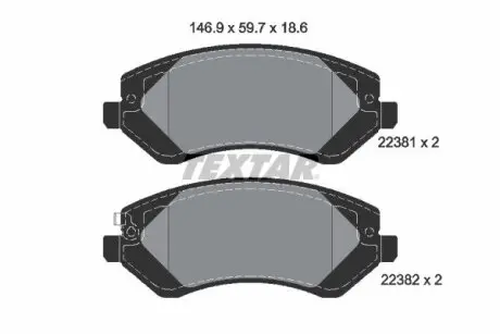 Гальмівні колодки (набір) Textar 2238101