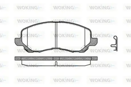 Гальмівні колодки перед. Lancer VIII/Outlander II/Peugeot 4008 1.5-2.4 06- WOKING P9043.12
